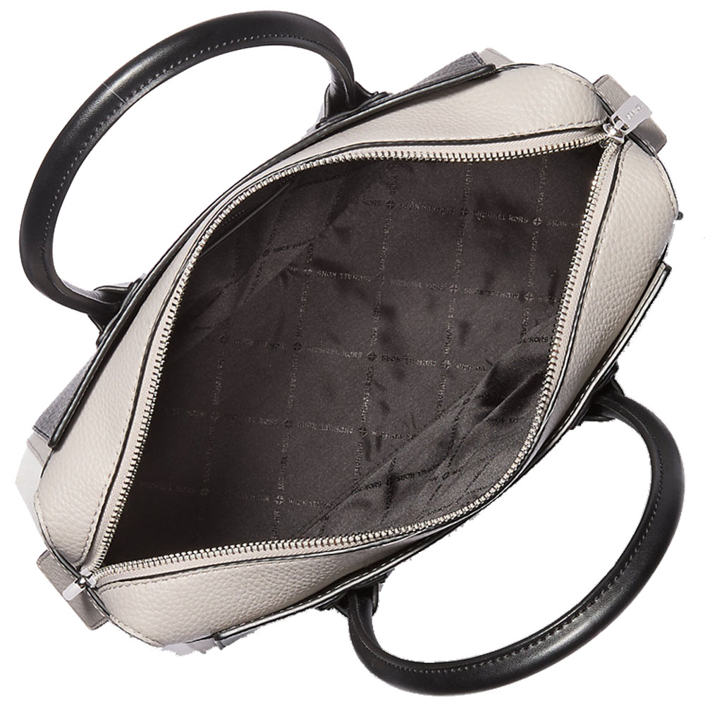 Michael Kors Mercer Medium Color-Block Belted Satchel Black Combo # 35S4SM9S8L