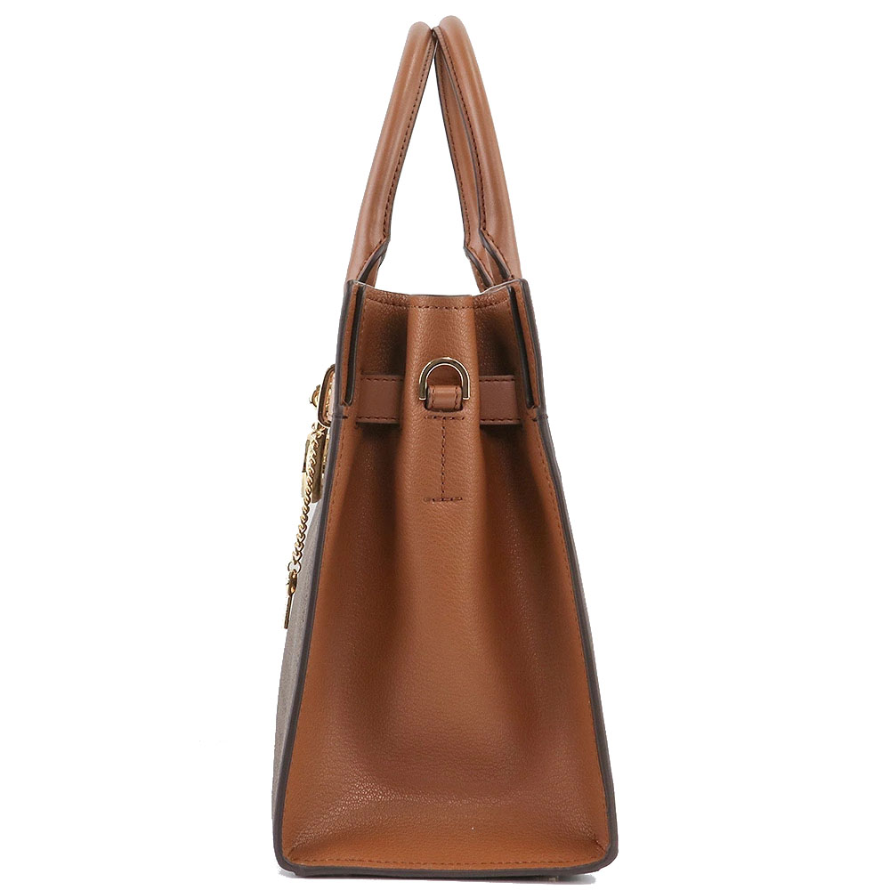 Michael Kors Hamilton Medium Logo Satchel Brown # 35F1GHMS2B