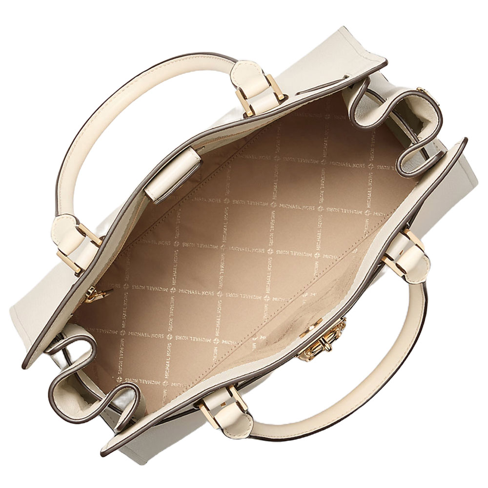 Michael Kors Hamilton Medium Leather Satchel Light Cream # 35T1GHMS2L