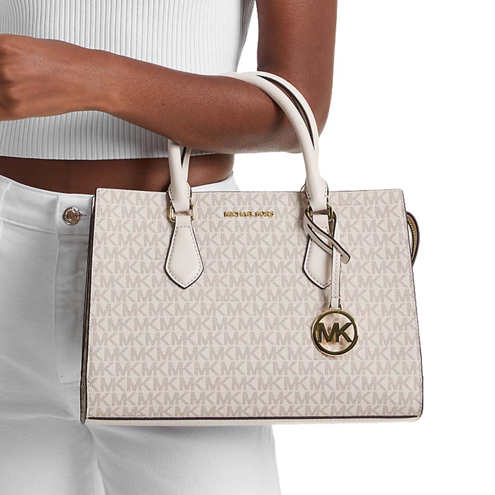 Michael Kors Sheila Medium Logo Satchel Light Cream # 35S3G6HS2B