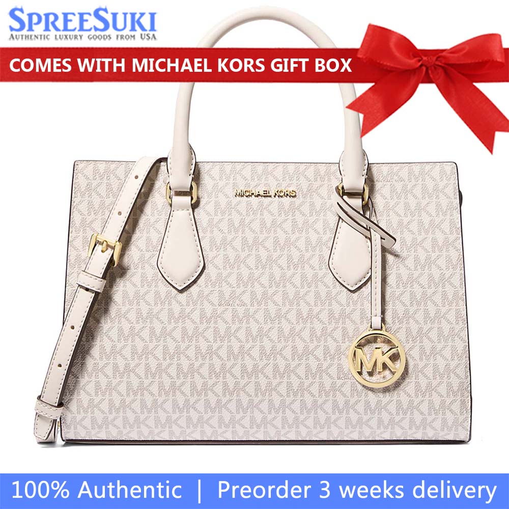 Michael Kors Sheila Medium Logo Satchel Light Cream # 35S3G6HS2B
