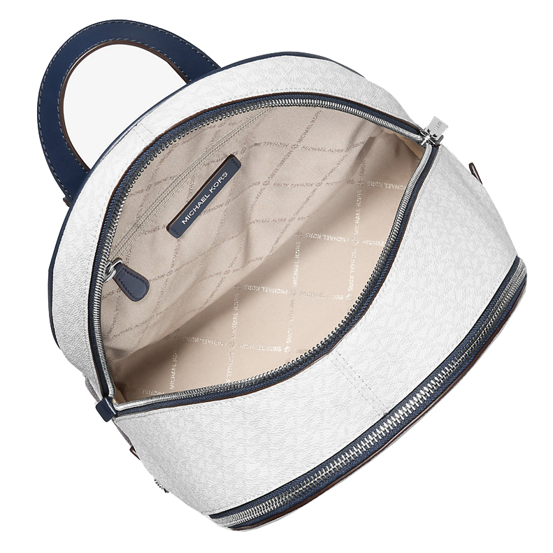 Michael Kors Rhea Medium Color-Block Signature Logo Backpack Admirl Multi # 35S5SRAB6V