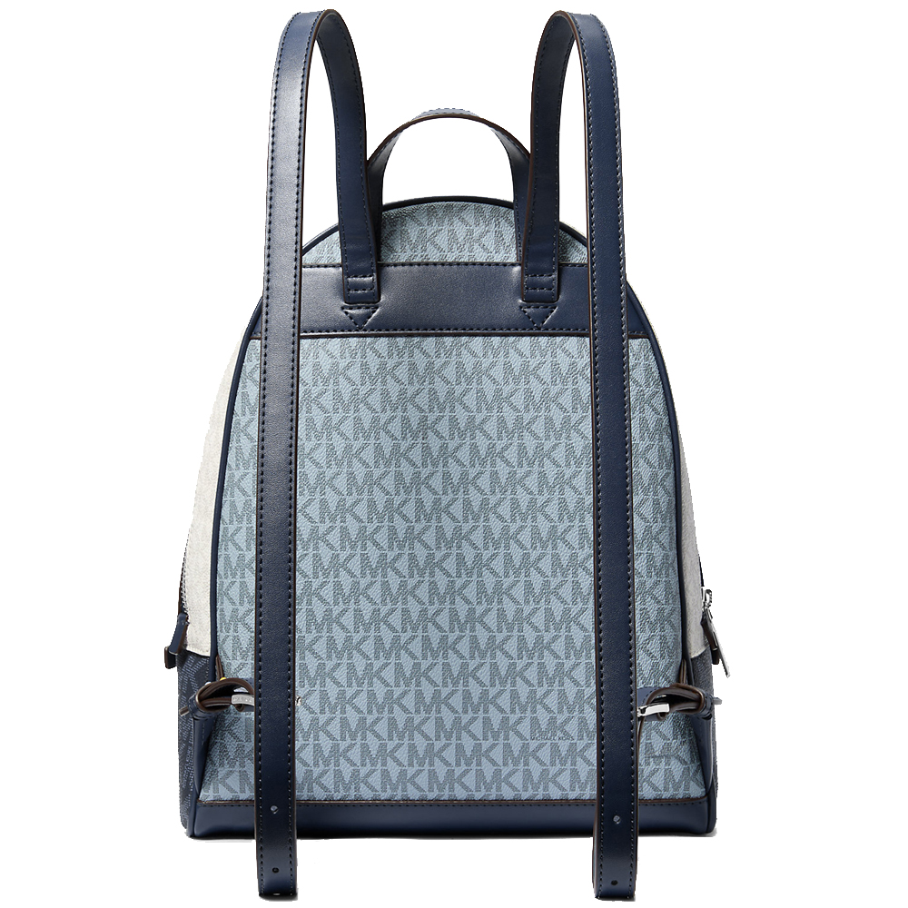 Michael Kors Rhea Medium Color-Block Signature Logo Backpack Admirl Multi # 35S5SRAB6V
