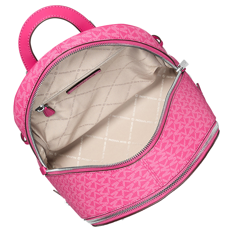 Michael Kors Rhea Medium Signature Logo Backpack Dragonfruit # 35S5SRAB2V