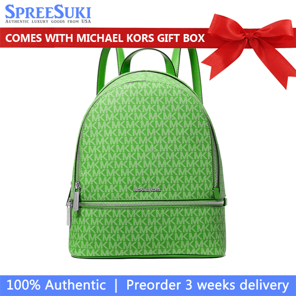 Michael Kors Rhea Medium Signature Logo Backpack Jungle # 35S5SRAB2V