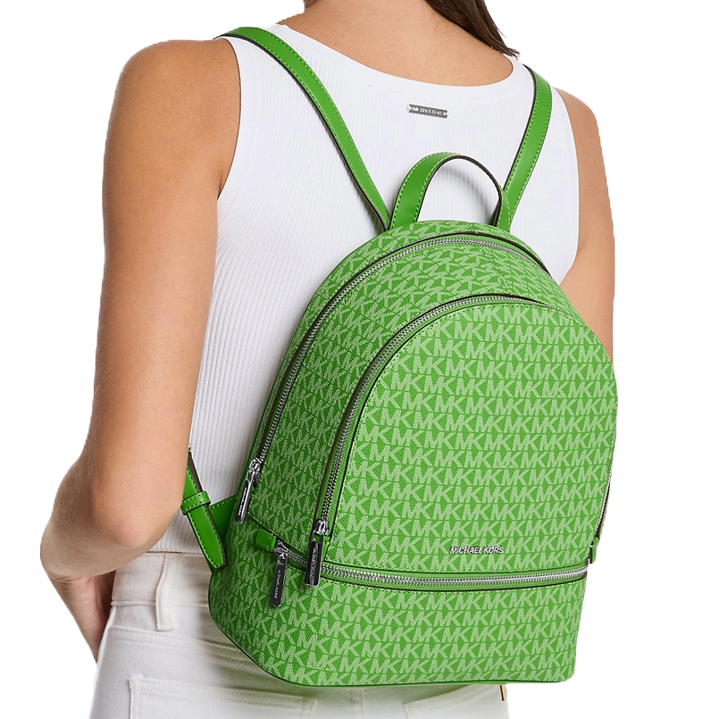 Michael Kors Rhea Medium Signature Logo Backpack Jungle # 35S5SRAB2V