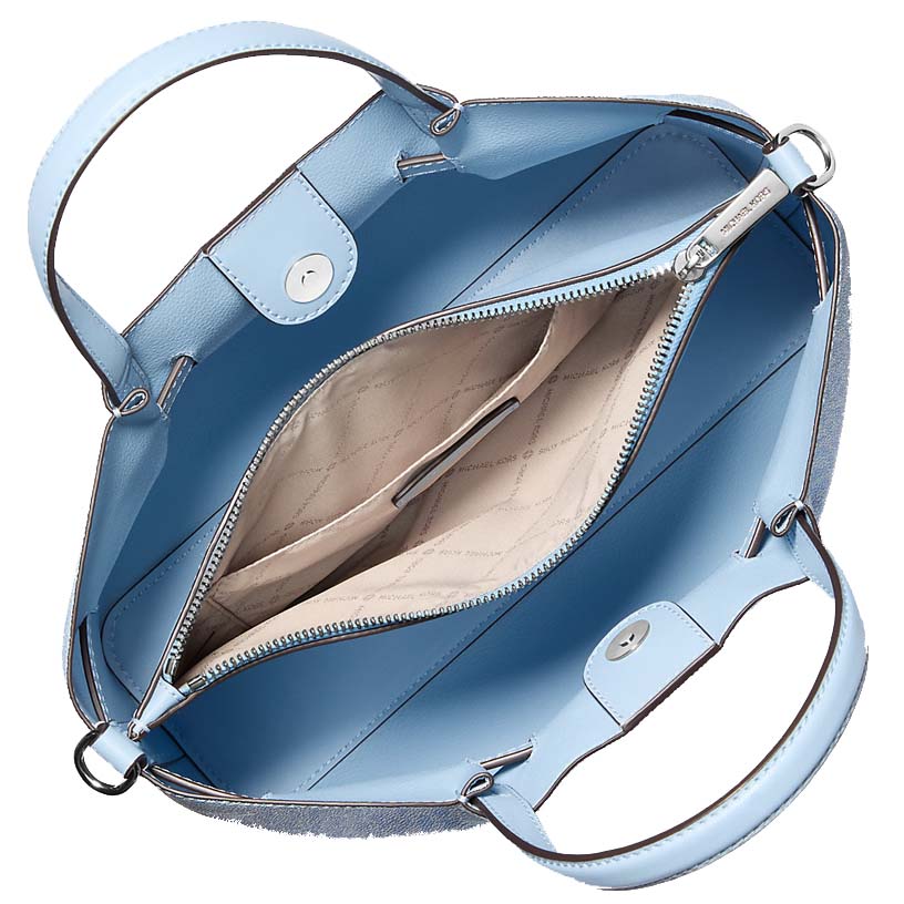 Michael Kors Carson Medium Signature Logo Satchel Light Sky # 35S5S2ZS3V
