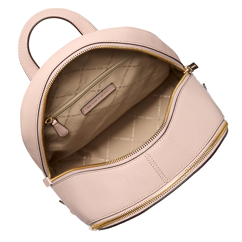 Michael Kors Rhea Medium Pebbled Leather Backpack Powder Blush # 35S5GRAB2L