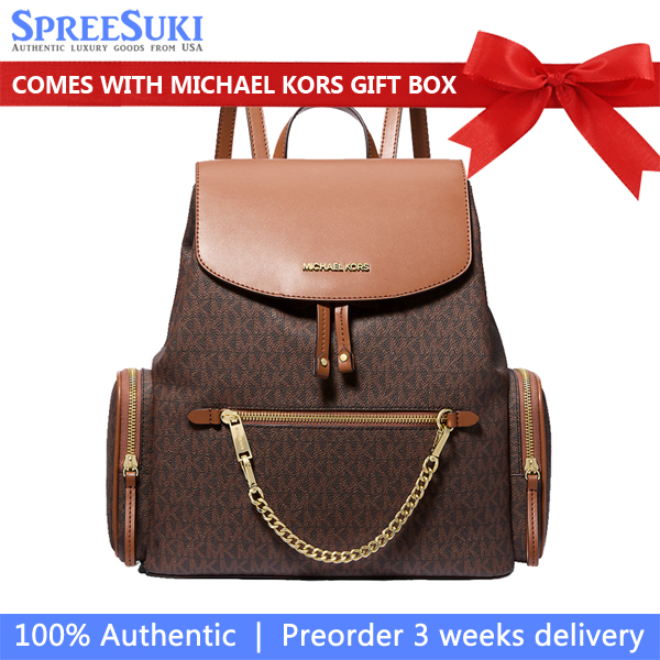 Michael Kors Jet Set Large Logo Backpack Brown # 35T1GTTB3B