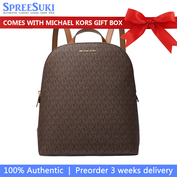 Michael Kors Cindy Large Signature Logo Backpack Brown # 35T5GCPC3B