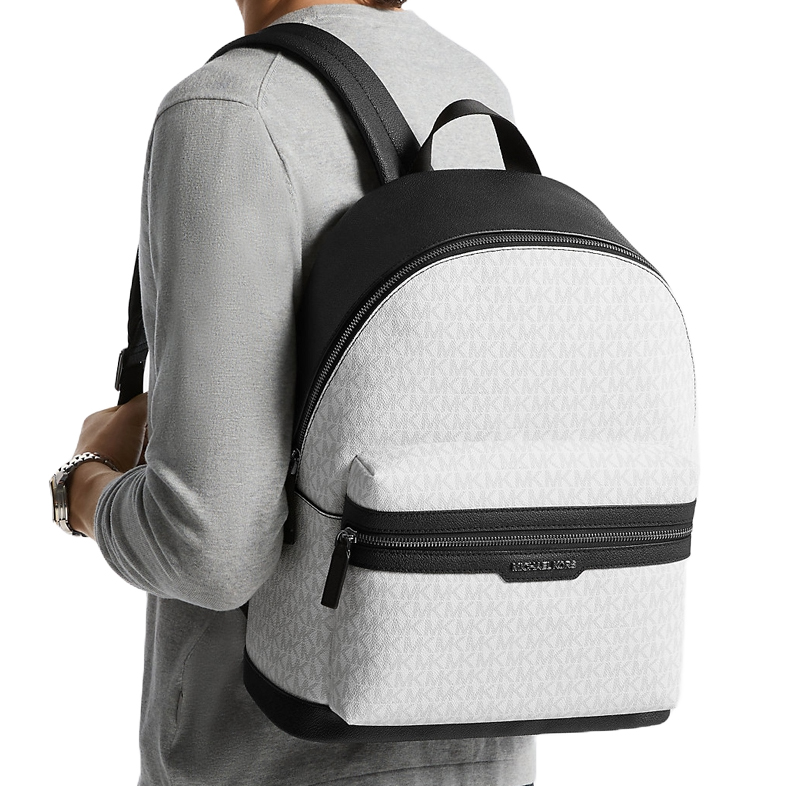 Michael Kors Cooper Signature Logo Backpack Bright Wht # 37R5LCOB2B