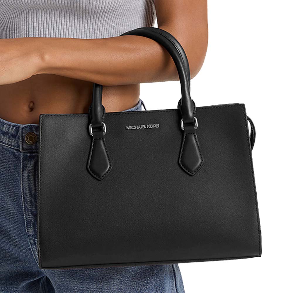 Michael Kors Sheila Medium Satchel Black # 35S3S6HS2L