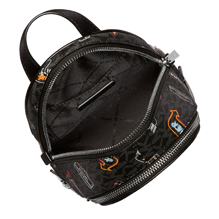 Michael Kors Rhea Extra-Small Printed Signature Logo Backpack Black # 35T5SRAB0I