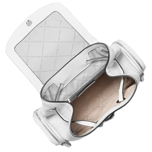 Michael Kors Jet Set Medium Pebbled Leather Backpack Optic White # 35F1STTB6L