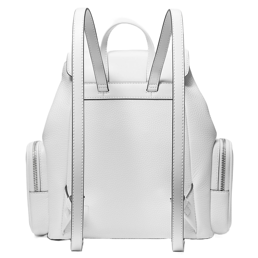 Michael Kors Jet Set Medium Pebbled Leather Backpack Optic White # 35F1STTB6L