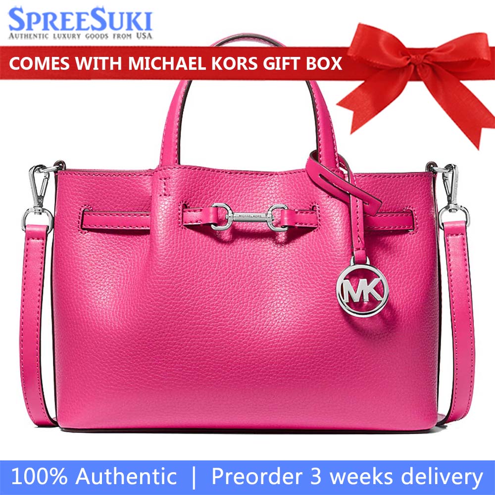 Michael Kors Carson Small Pebbled Leather Satchel Dragonfruit # 35S5S2ZS5T