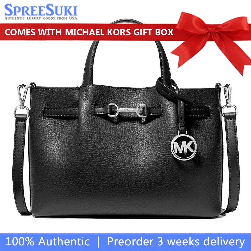 Michael Kors Carson Small Pebbled Leather Satchel Black # 35S5S2ZS5T