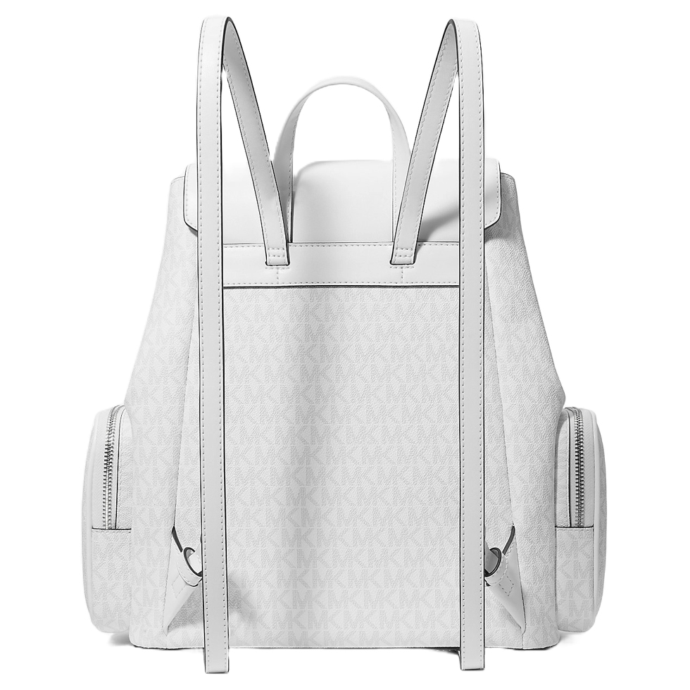 Michael Kors Jet Set Large Signature Logo Backpack Optic White # 35R5STTB3V