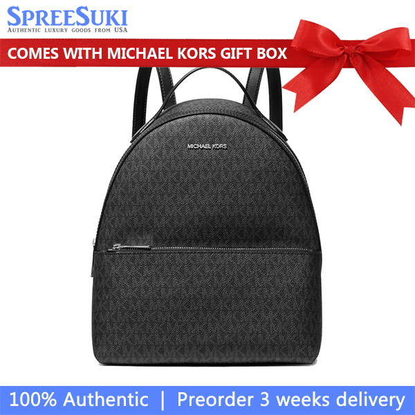 Michael Kors Sheila Medium Signature Logo Backpack Black # 35H3S6HB6B