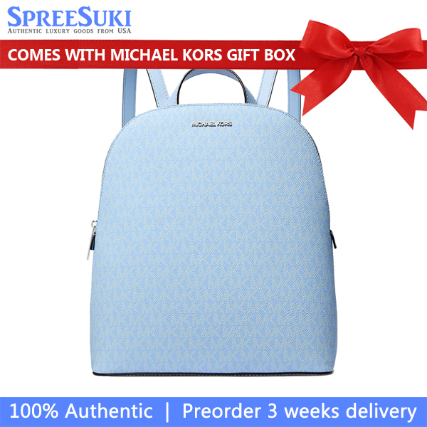 Michael Kors Cindy Large Signature Logo Backpack Light Sky # 35T5SCPC3V