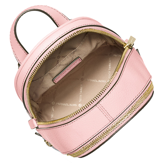 Michael Kors Rhea Extra-Small Pebbled Leather Backpack Powder Blush # 35T5GRAB0L