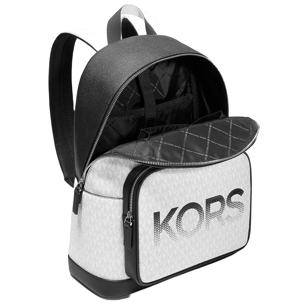 Michael Kors Cooper Signature Logo Backpack Black White # 37F4LCOB8B