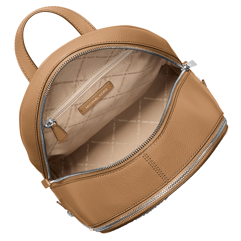 Michael Kors Rhea Medium Pebbled Leather Backpack Peanut # 35T5SM9M1L