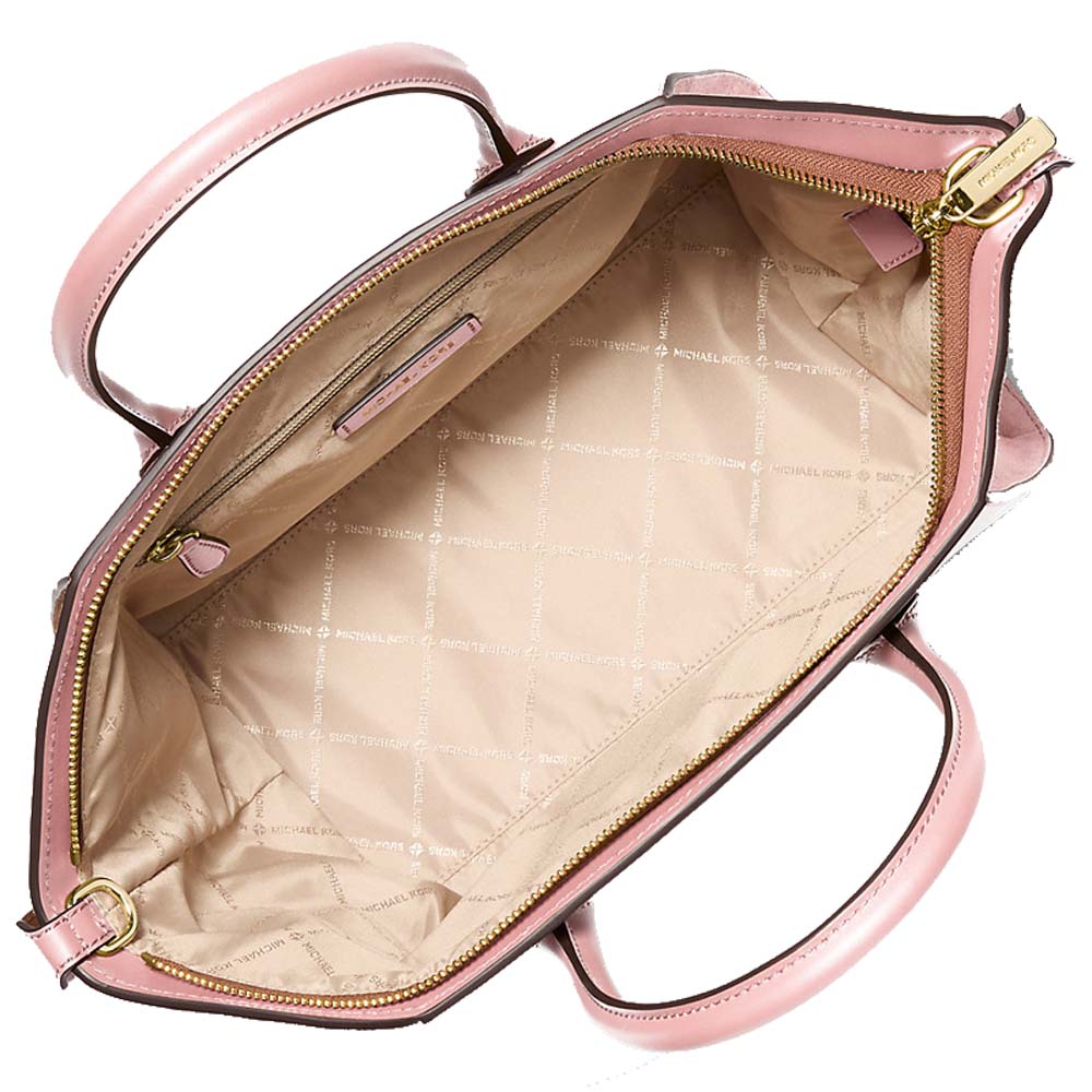 Michael Kors Avril Large Leather And Suede Satchel Powder Blush # 35F4G4VS3L