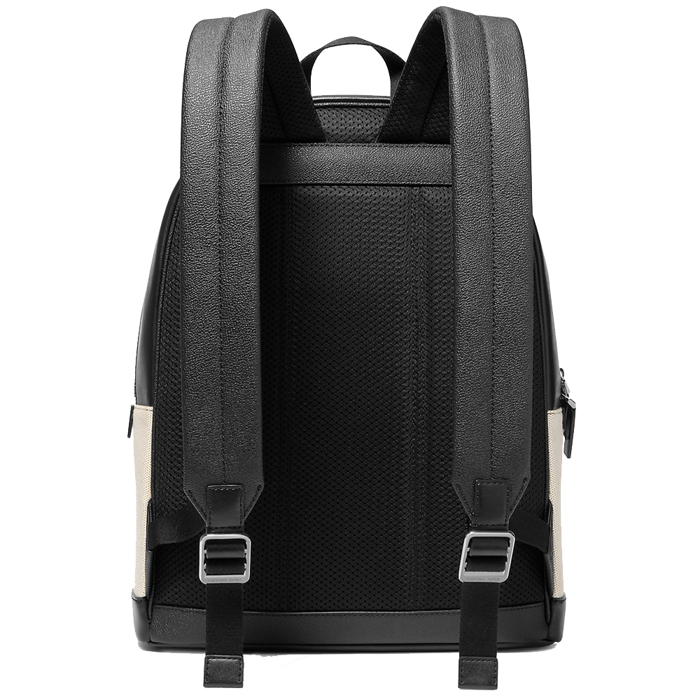 Michael Kors Cooper Two-Tone Canvas Dome Backpack Natural Black # 37S5LCOB2C