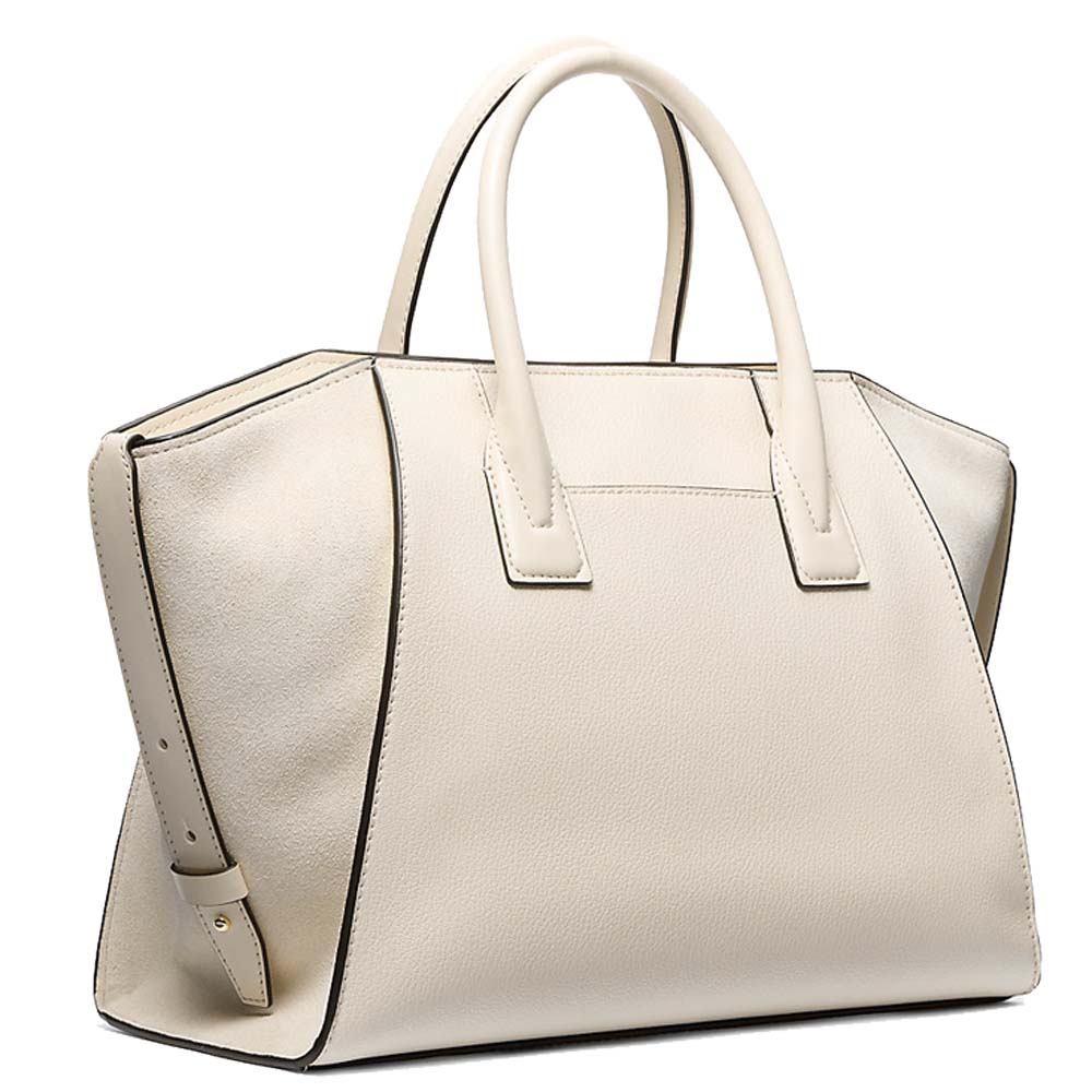 Michael Kors Avril Large Leather And Suede Satchel Light Cream # 35F4G4VS3L