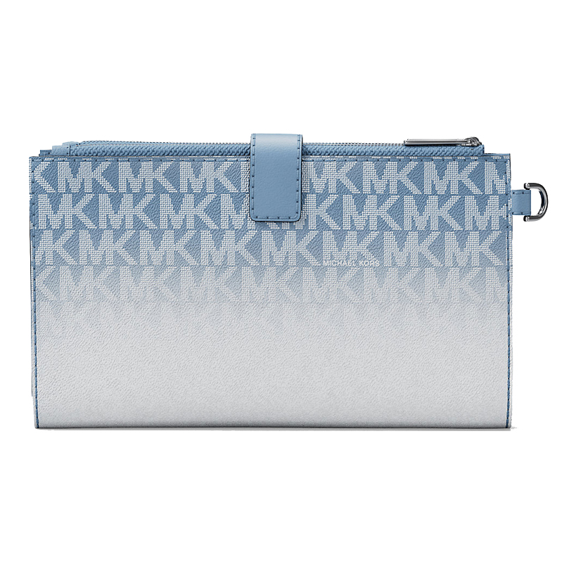 Michael Kors Jet Set Large Ombré Signature Logo Wristlet Light Sky # 35R5STVW3V