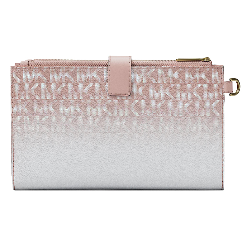 Michael Kors Jet Set Large Ombré Signature Logo Wristlet Powder Blush # 35S5GTVW3V