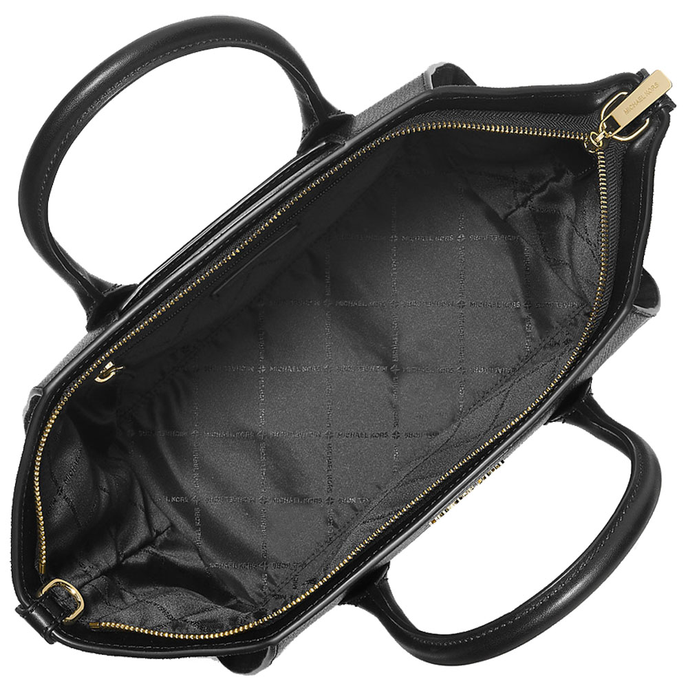 Michael Kors Avril Large Leather And Suede Satchel Black # 35F4G4VS3L