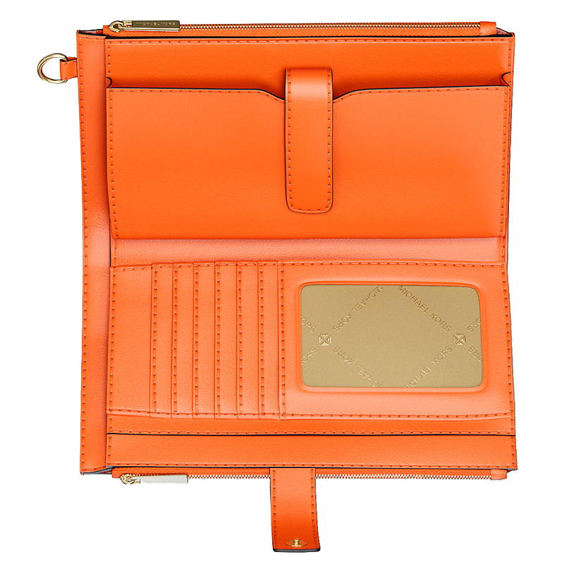 Michael Kors Jet Set Large Ombré Signature Logo Wristlet Red Clay # 35S5GTVW3V