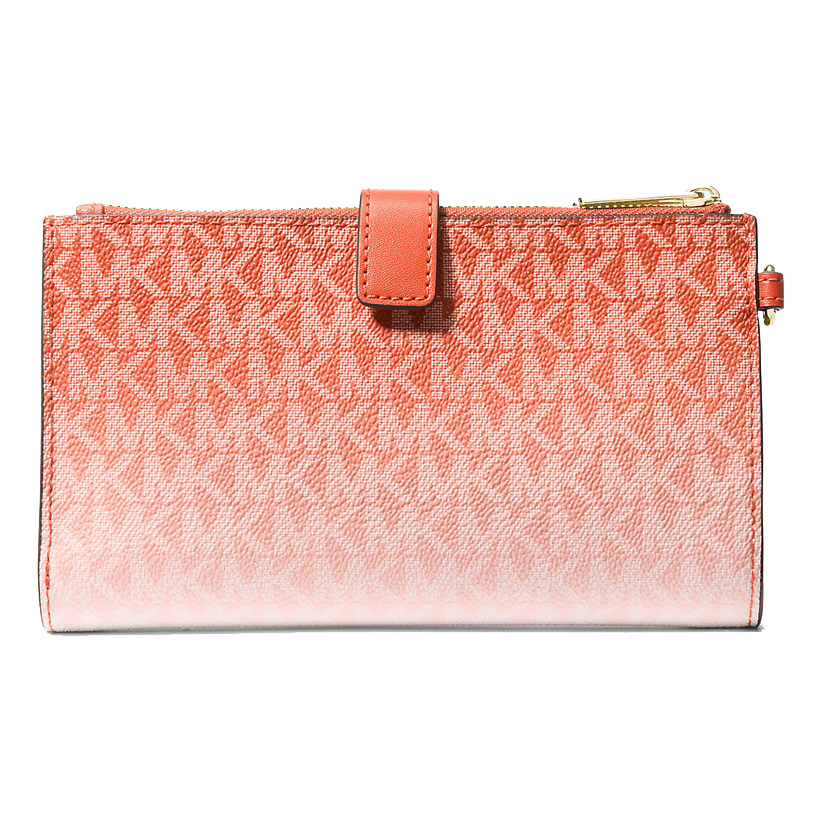 Michael Kors Jet Set Large Ombré Signature Logo Wristlet Red Clay # 35S5GTVW3V