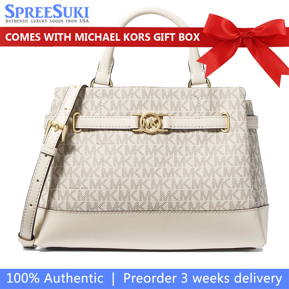 Michael Kors Reed Small Signature Logo Satchel Brown # 35F4G6RS1B