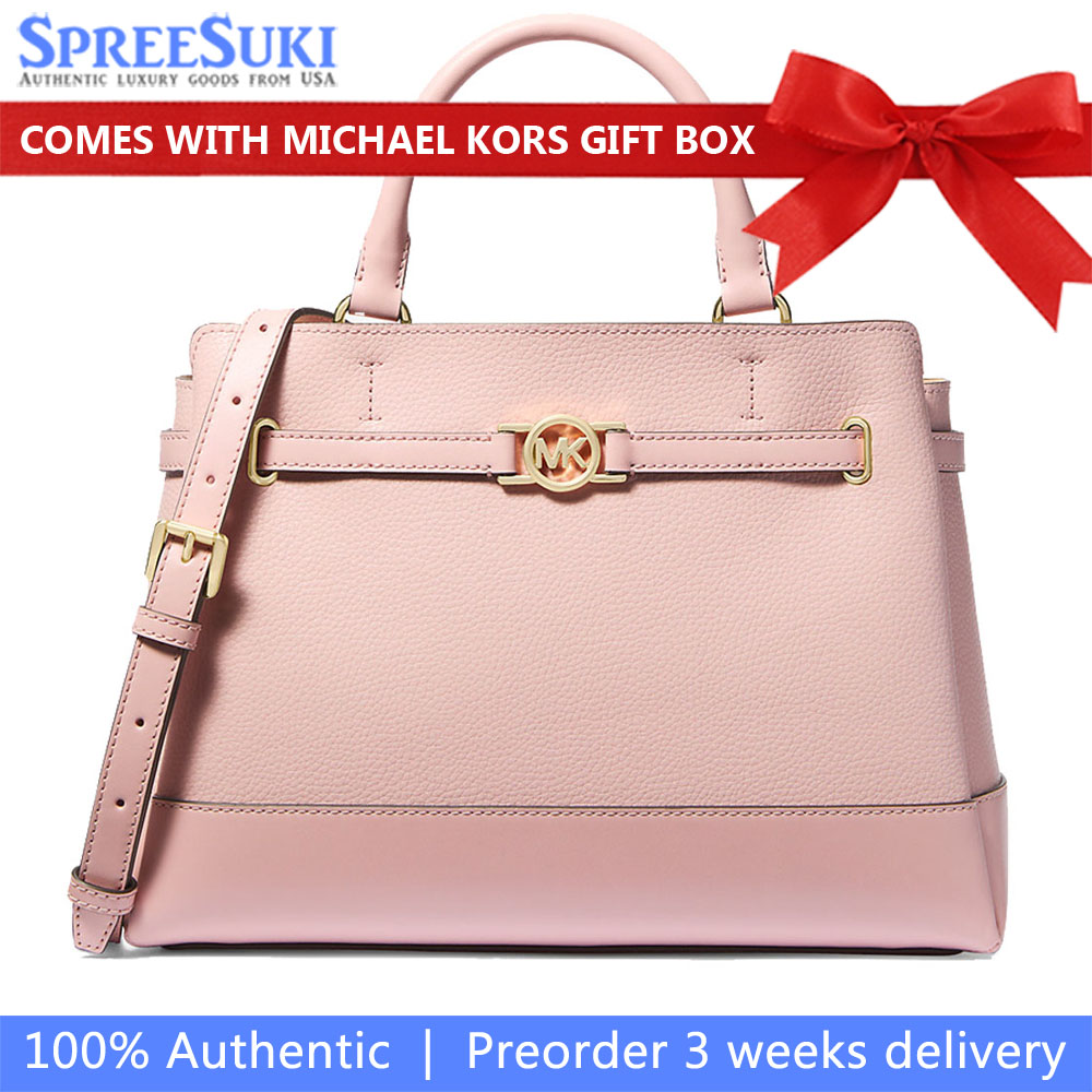 Michael Kors Reed Large Pebbled Leather Satchel Powder Blush # 35F4G6RS3T