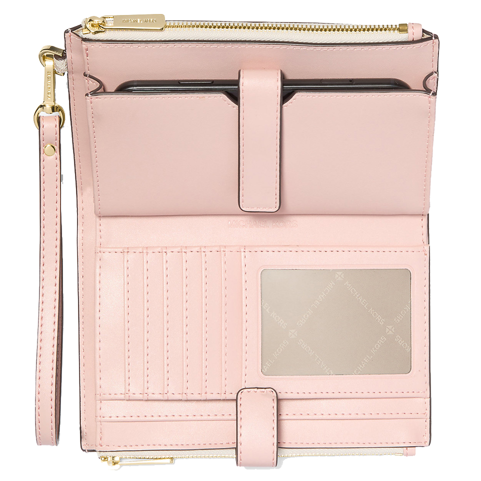 Michael Kors Jet Set Travel Double Zip Wristlet Wallet Pwd Blsh Mlt # 35F8GTVW0B