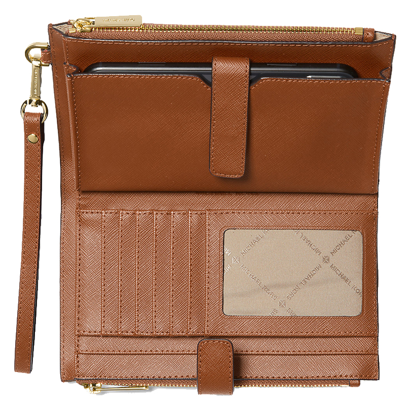 Michael Kors Phone Wallet Jet Set Travel Large Double Zip Wristlet Luggage # 35F8GTVW0L