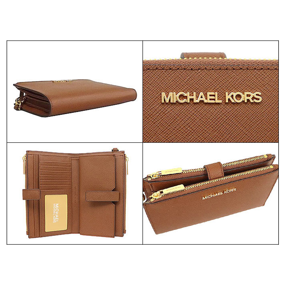 Michael Kors Phone Wallet Jet Set Travel Large Double Zip Wristlet Luggage # 35F8GTVW0L