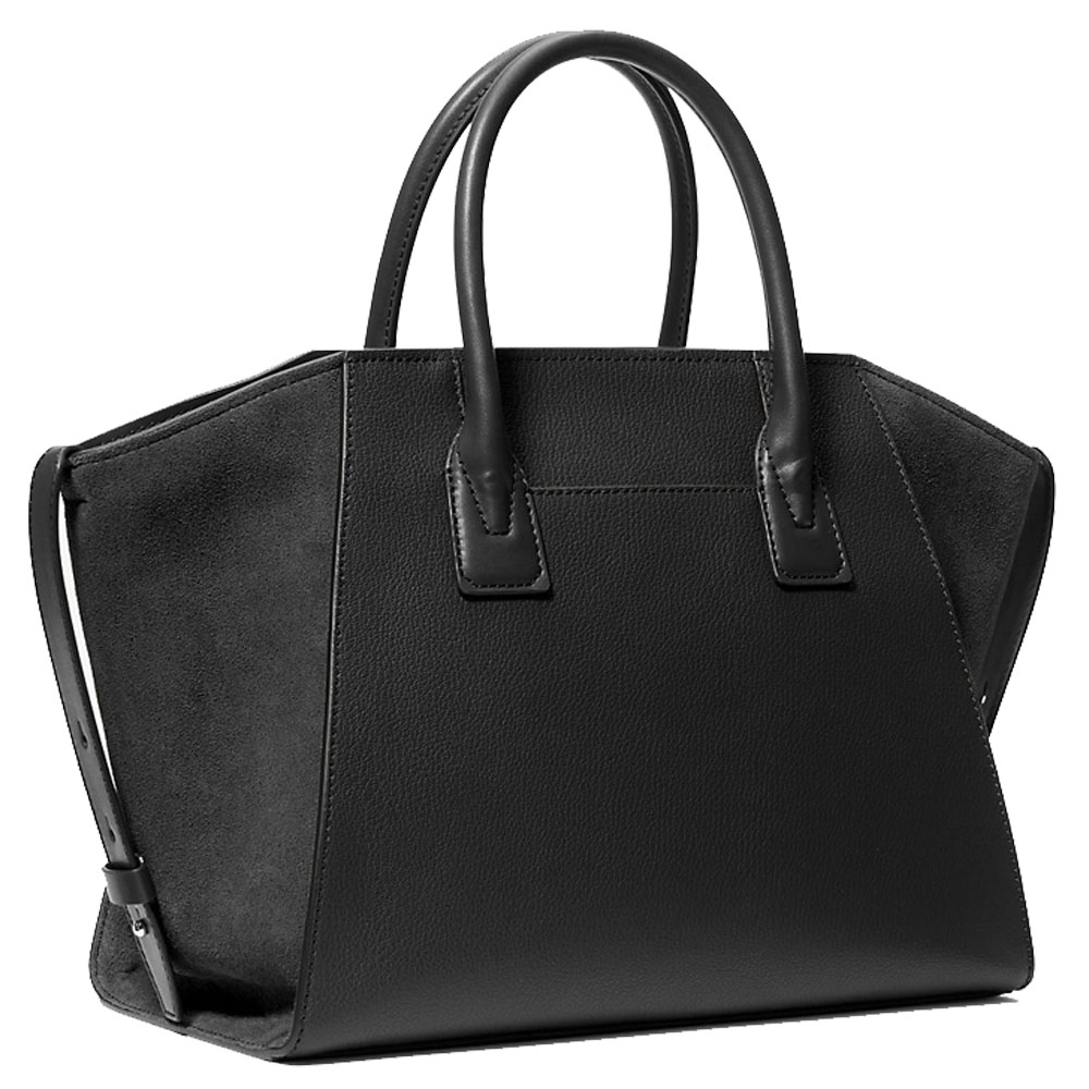 Michael Kors Avril Large Leather And Suede Satchel Black # 35F4S4VS3L