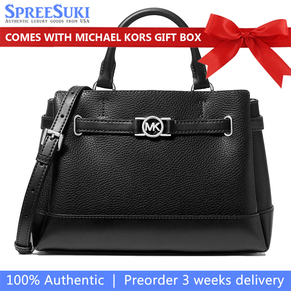 Michael Kors Reed Small Pebbled Leather Satchel Black # 35F4S6RS1T