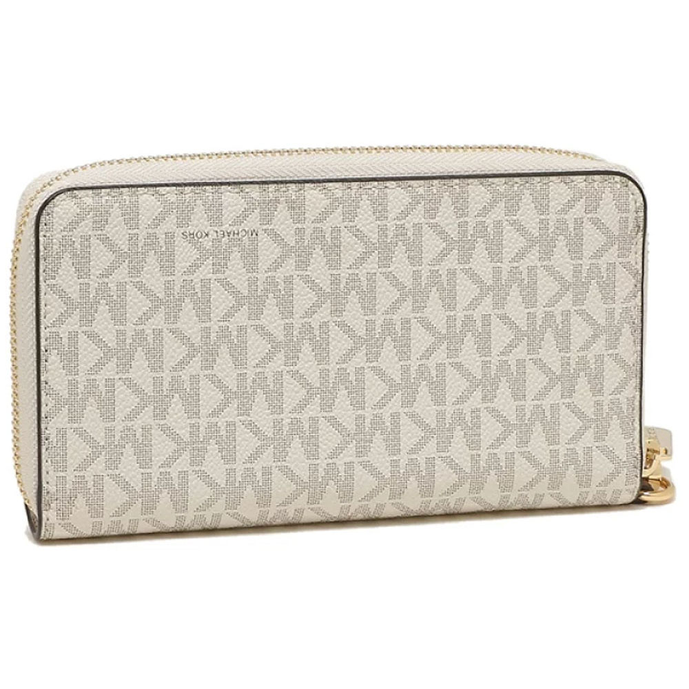 Michael Kors Phone Wallet Jet Set Travel Large Flat Multifunctional Phone Case Wristlet Vanilla # 35F8GTVW9B