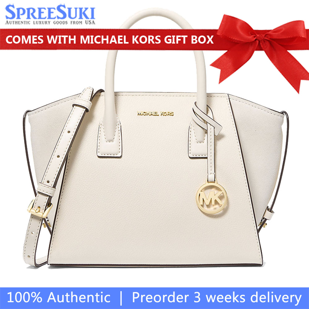 Michael Kors Avril Small Pebbled Leather Satchel Light Cream # 35F4G4VS1L