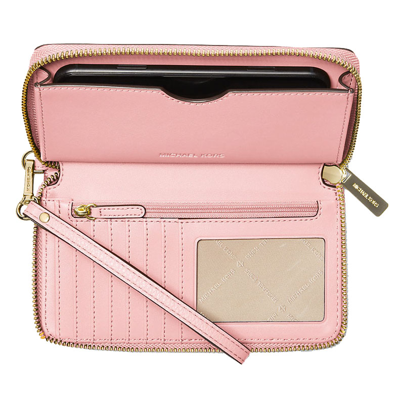 Michael Kors Long Wallet Pebble Leather Jet Set Travel Large Flat Multifunction P Powder Blush # 35S9GTVE7L