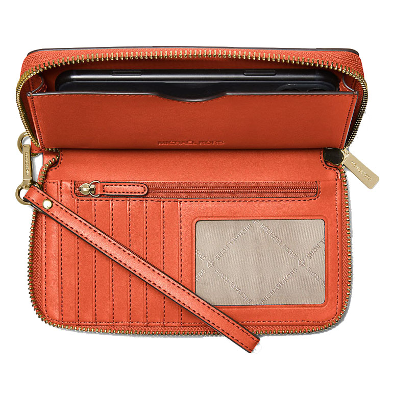 Michael Kors Large Woven Smartphone Wristlet Red Clay # 35S4GTVE3Y