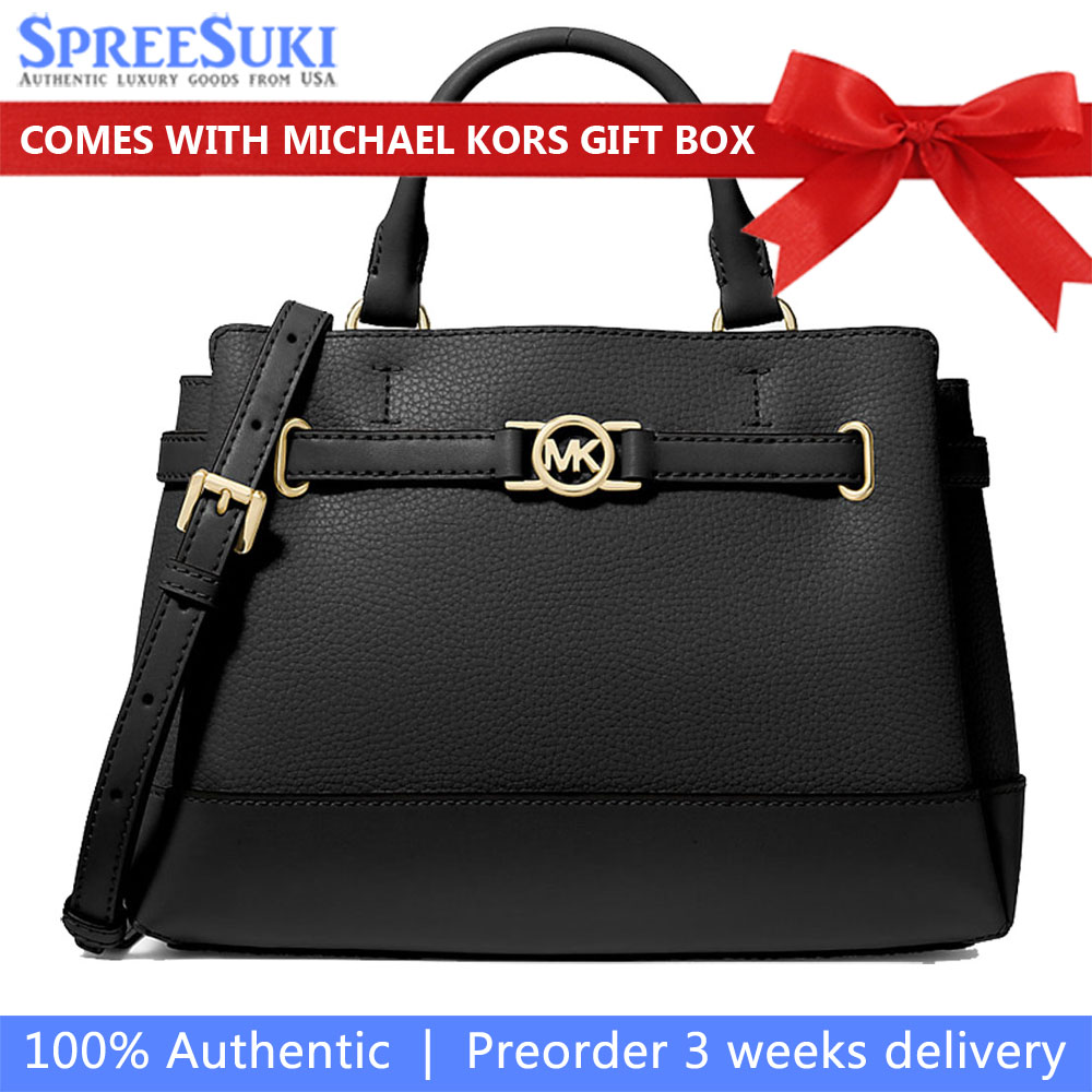 Michael Kors Reed Small Pebbled Leather Satchel Black # 35F4G6RS1T