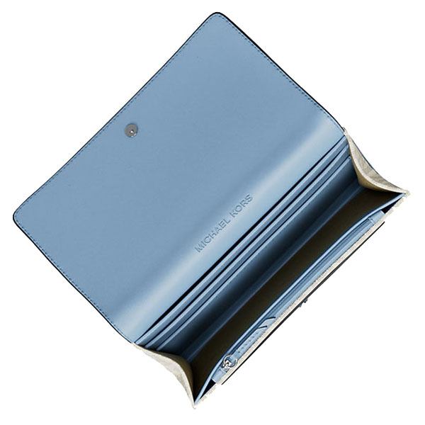 Michael Kors Jet Set Medium Signature Logo 2-In-1 Wallet Lt Sky Mlt # 35T5SJ6Z2B