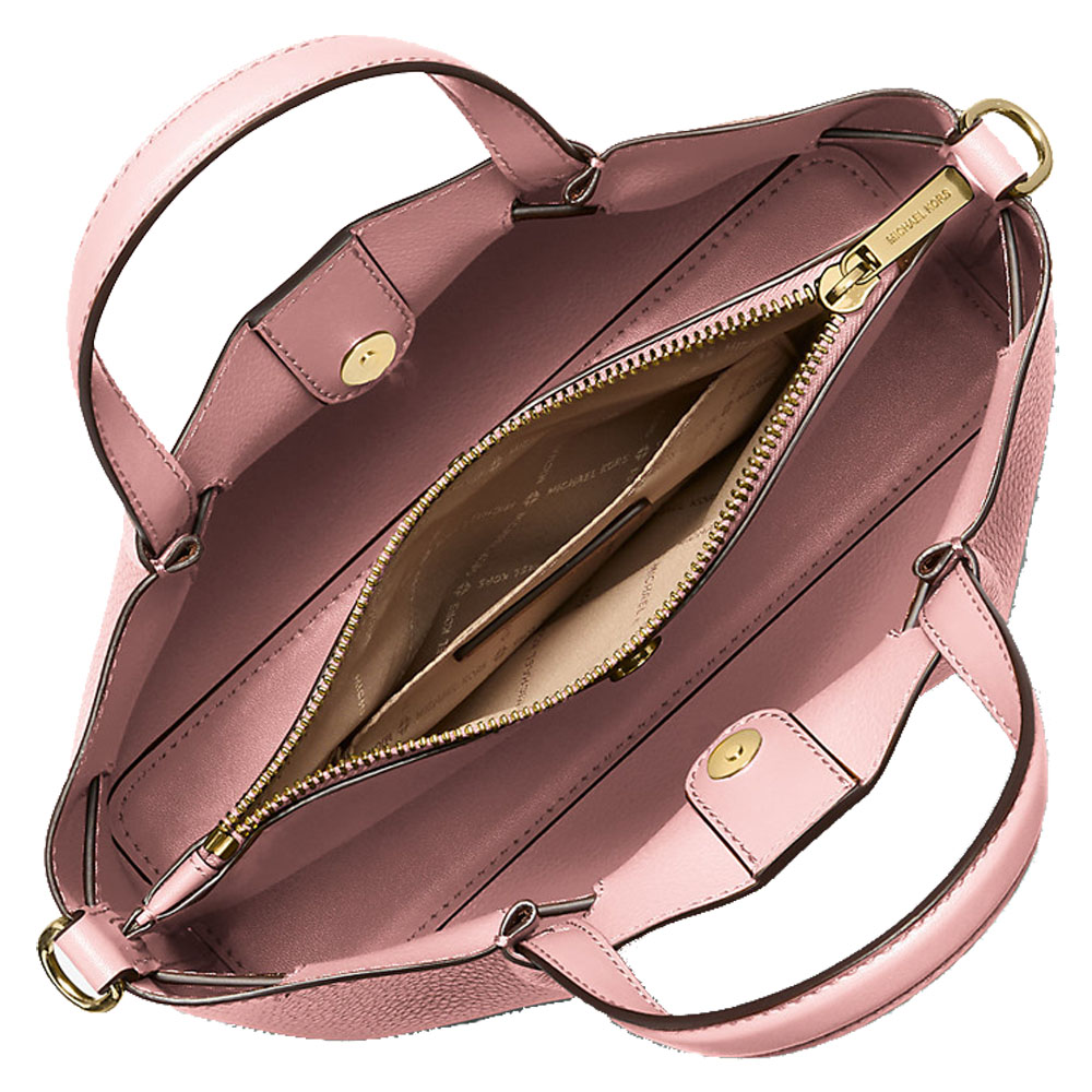 Michael Kors Carson Small Pebbled Leather Satchel Powder Blush # 35S5G2ZS5T