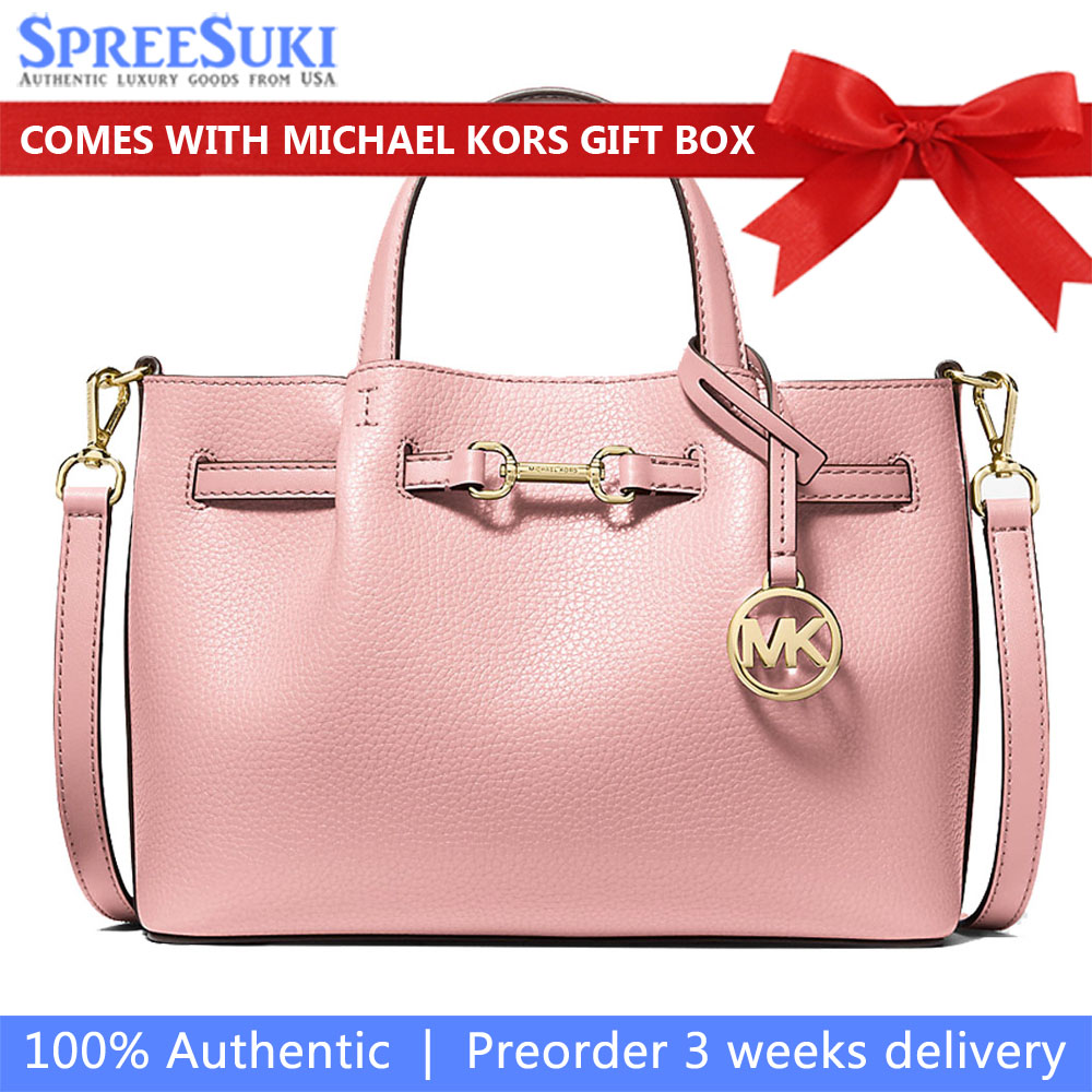 Michael Kors Carson Small Pebbled Leather Satchel Powder Blush # 35S5G2ZS5T